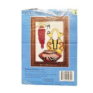 Counted Cross Stitch Southwest Native American Indian Pottery Kit Candamar